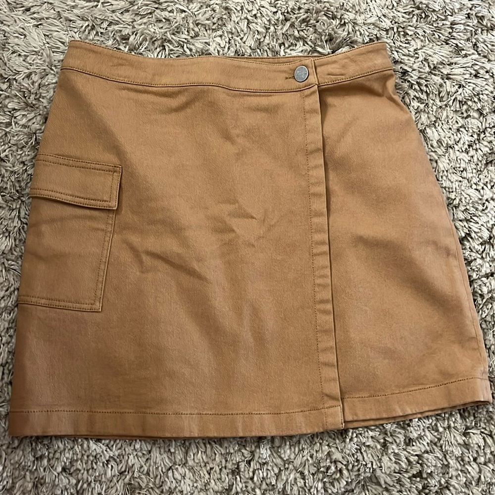 Loft twill mini wrap skirt
